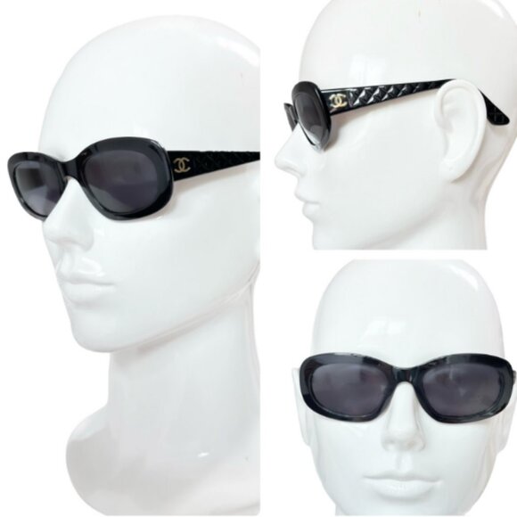 Rare Authentic Chanel 5009 Black Sunglasses w/quilted arms - Picture 9 of 9
